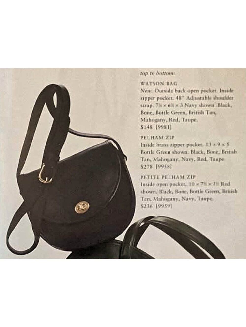 Coach Vintage - Watson Crossbody Bag 9981 in Black, USA 1995 + Hangtag - Picture 5 of 16